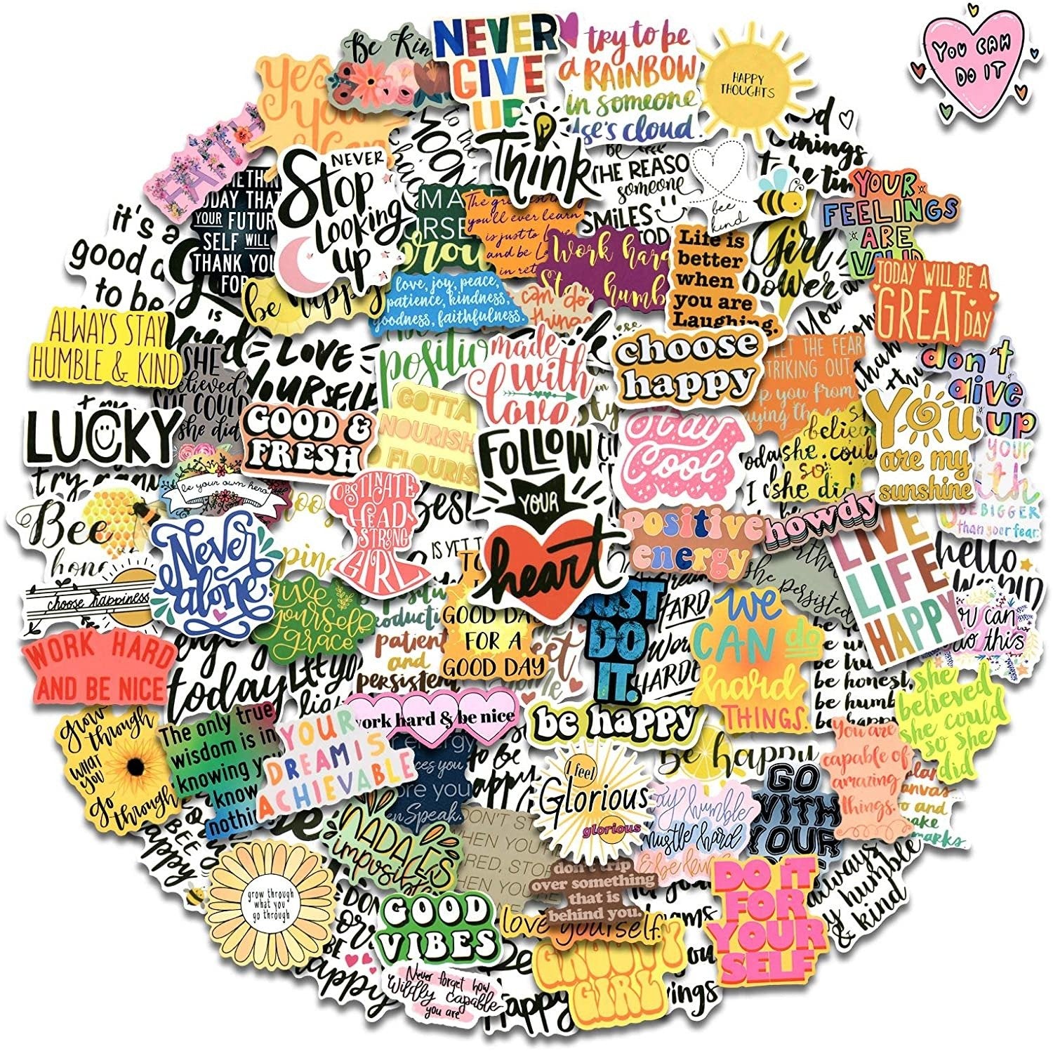 100 Pcs Inspirational Stickers for Laptop Reward Motivational Stickers for Teens Adults Students Teachers