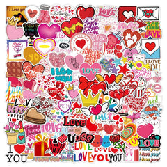 100 Pcs Love Stickers I Love You Waterproof Vinyl Decals for Water Bottle Cup Laptop