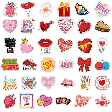 100 Pcs Love Stickers I Love You Waterproof Vinyl Decals for Water Bottle Cup Laptop