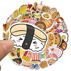 100 Pcs Lovely Food Stickers VSCO Waterproof Decals for Guitar Luggage