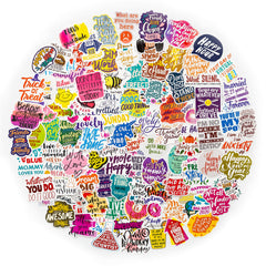 100 Pcs Motivational Quote Graffiti Stickers Waterproof Water Bottle Stickers