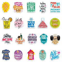 100 Pcs Motivational Quote Graffiti Stickers Waterproof Water Bottle Stickers