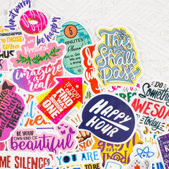 100 Pcs Motivational Quote Graffiti Stickers Waterproof Water Bottle Stickers