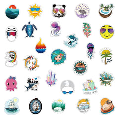 100 Pcs Small Fresh Luggage Stickers Waterproof Graffiti Travel Luggage Stickers
