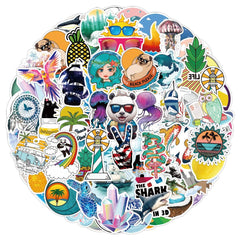 100 Pcs Small Fresh Luggage Stickers Waterproof Graffiti Travel Luggage Stickers