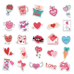 100 Pcs Sweet Love Waterproof Stickers Personalized DIY Graffiti Decals for Water Bottles