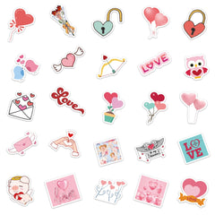 100 Pcs Sweet Love Waterproof Stickers Personalized DIY Graffiti Decals for Water Bottles