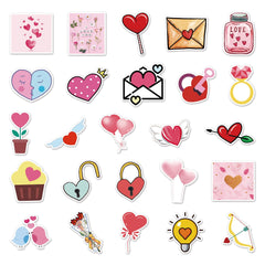 100 Pcs Sweet Love Waterproof Stickers Personalized DIY Graffiti Decals for Water Bottles