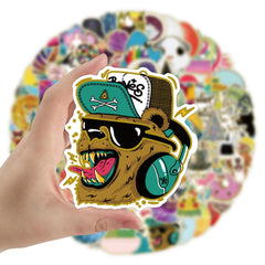 100 Pcs Transparent Foil Graffiti Colorful VSCO Stickers for Notebook Skateboard