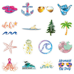 100 Pcs Trendy Ocean Animal Waterproof Stickers Colorful Decals for Notebook
