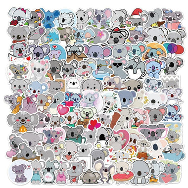 100 Pcs Waterproof Graffiti Koala Stickers Cute Animal Decals for Travel Luggage