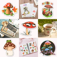 100 PCS Cute Mushroom Stickers