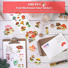 100 PCS Cute Mushroom Stickers