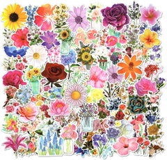 100 PCS Beautiful Flower Stickers