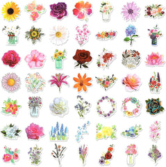 100 PCS Beautiful Flower Stickers