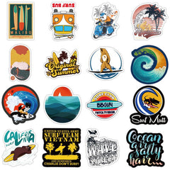 105 Pcs Cool Beach Surfing Stickers Laptop Sticker Pack for Teens Adults