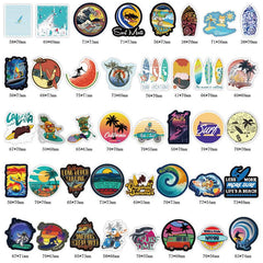 105 Pcs Cool Beach Surfing Stickers Laptop Sticker Pack for Teens Adults