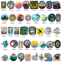 105 Pcs Cool Beach Surfing Stickers Laptop Sticker Pack for Teens Adults