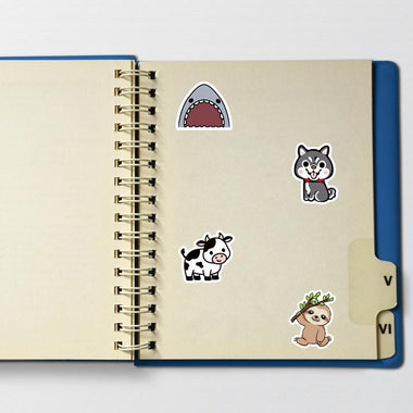 107 Pcs Cute Animals Cartoon Graffiti Sunscreen Stickers Luggage Notebook Scooter Mug Stickers