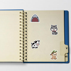 107 Pcs Cute Animals Cartoon Graffiti Sunscreen Stickers Luggage Notebook Scooter Mug Stickers