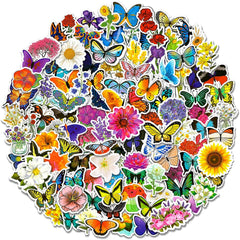 108 PCS Mixed Flower and Butterfly Stickers