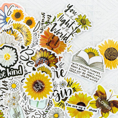 100 PCS Inspirational Word Stickers Flower Series