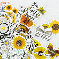 100 PCS Inspirational Word Stickers Flower Series