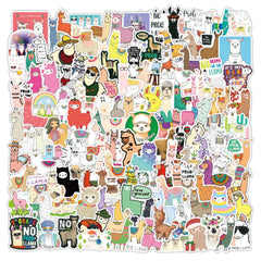 150 Pcs Cute Alpaca Word Stickers Waterproof Animal Decals for Laptop Luggage