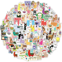 150 Pcs Cute Alpaca Word Stickers Waterproof Animal Decals for Laptop Luggage