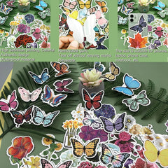 200 PCS Mixed Flower Butterfly Stickers