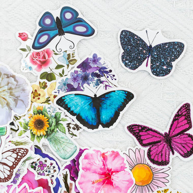 200 PCS Flower Butterfly Stickers