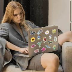200 PCS Flower Butterfly Stickers