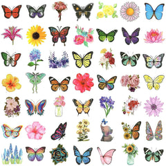 200 PCS Flower Butterfly Stickers