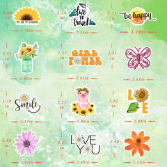 200 PCS Inspirational Sunflower Stickers Motivational Decals