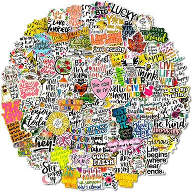 200 Pcs Inspirational Words Stickers Trendy Vinyl Positive Sticker