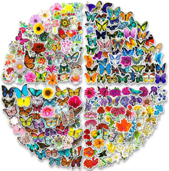 208 PCS Mixed Flower and Butterfly Stickers