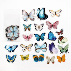 20 PCS Transparent Butterfly Stickers for Scrapbook Planner