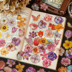 240 PCS Vintage Flower Gilded Planner Sticker Sack
