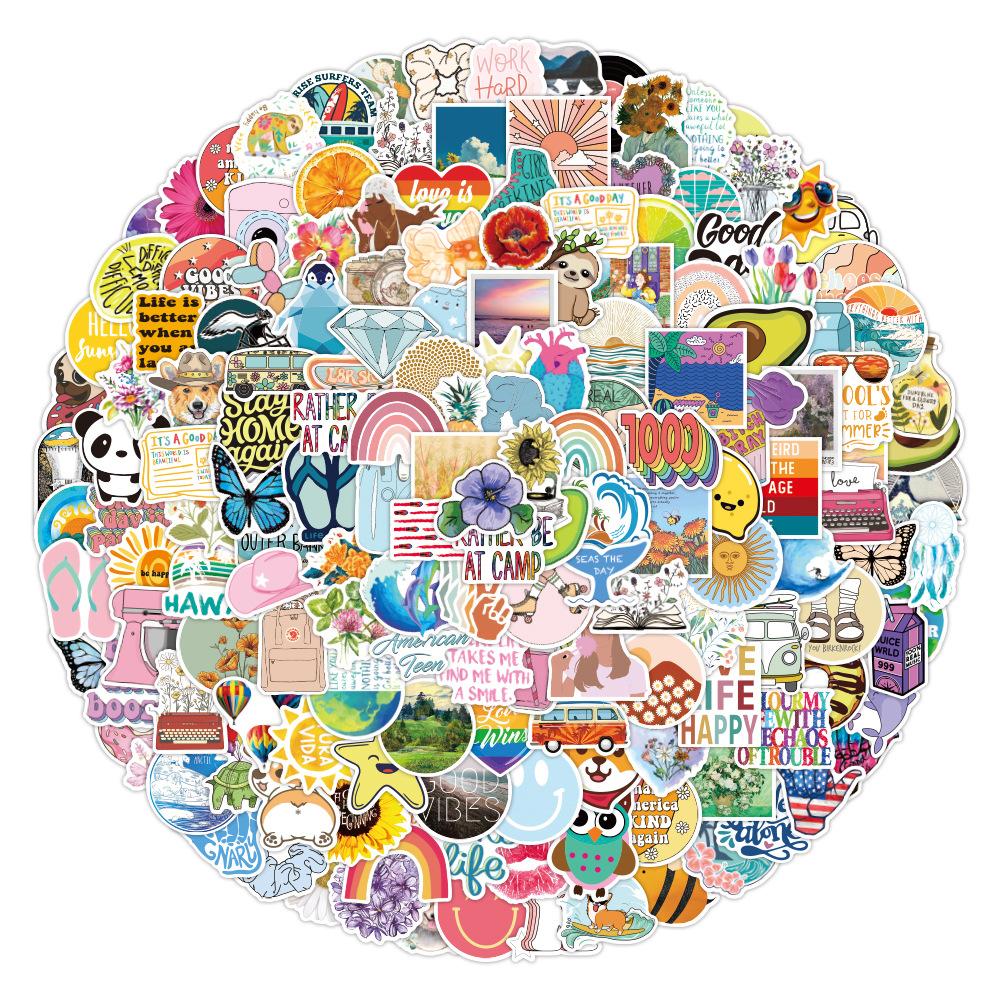 300 Pcs  VSCO Graffiti Stickers Notebook Skateboard Luggage Waterproof Stickers