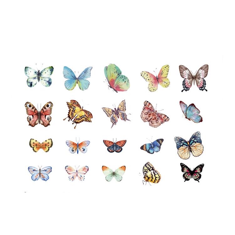 320 Pcs Vintage Butterfly Clear Stickers Colorful Butterfly DIY Scrapbook Sticker Pack