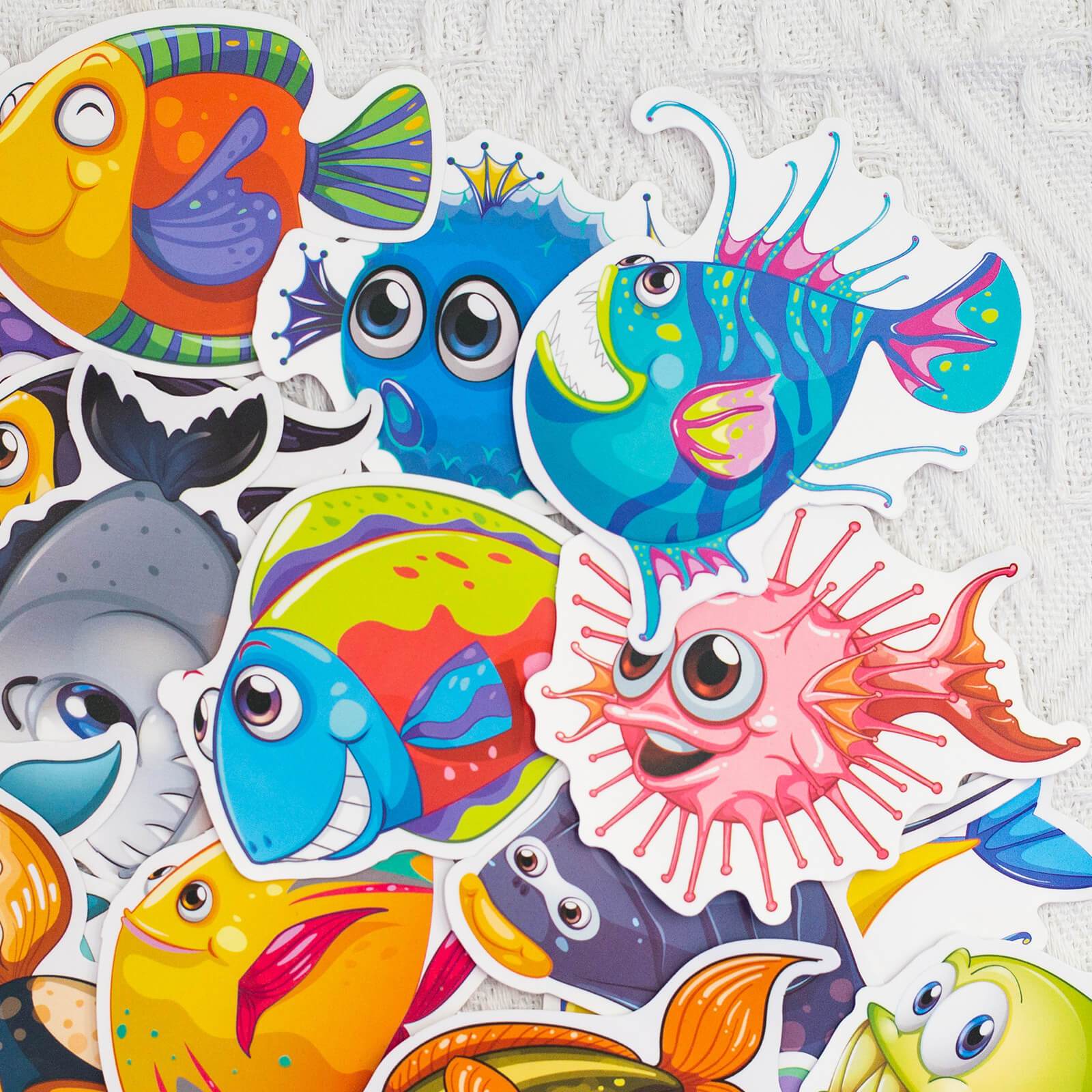 40 Pcs Cute Ocean Fish Stickers Waterproof Shark Decals for Kids Teens