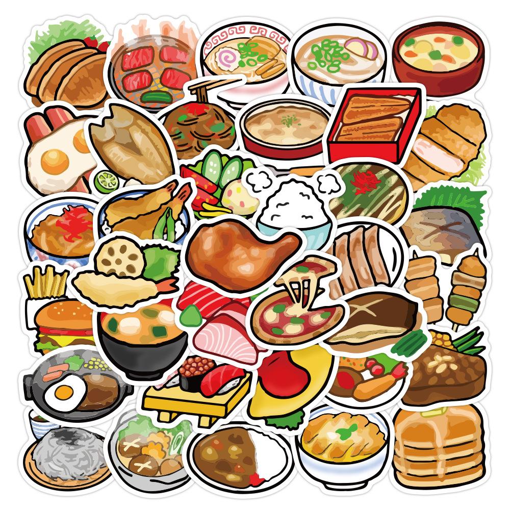 40 Pcs Lovely Cartoon Food Stickers Cute Food Refrigerator Decals