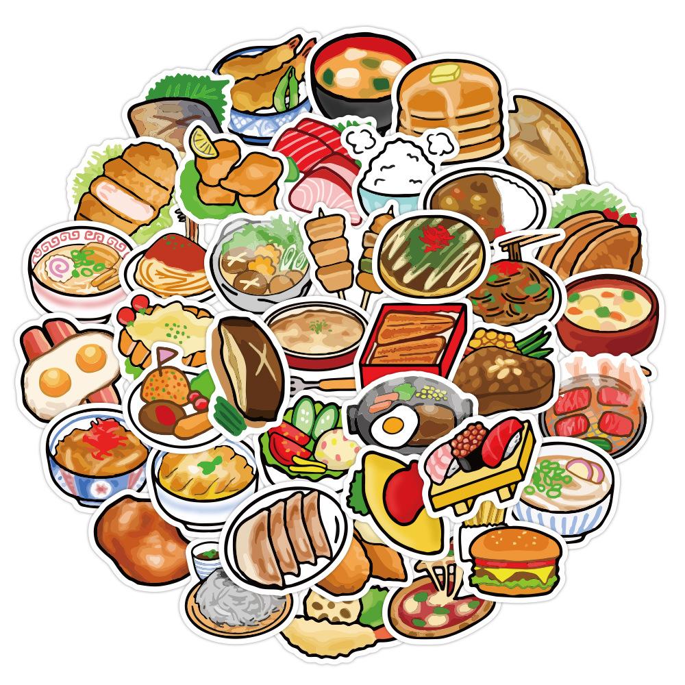 40 Pcs Lovely Cartoon Food Stickers Cute Food Refrigerator Decals