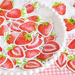 45 Pcs Mini Cute Strawberry Scrapbook Stickers Decorative Decals for Water Bottle Computer