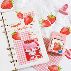 45 Pcs Mini Cute Strawberry Scrapbook Stickers Decorative Decals for Water Bottle Computer