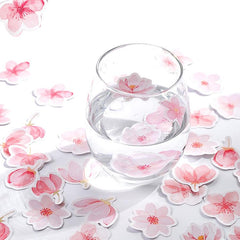 45 Pcs Mini Sakura Scrapbook Laptop Stickers Pink Flower Decals for Notebook Bicycle