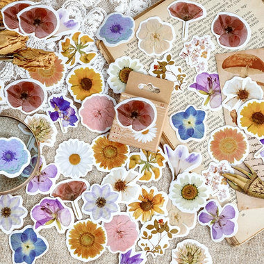 46 Pcs Mini Creative Flower Stickers DIY Graffiti Decals for Scrapbook Notebook