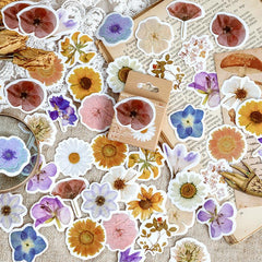 46 Pcs Mini Creative Flower Stickers DIY Graffiti Decals for Scrapbook Notebook