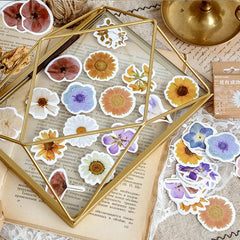 46 Pcs Mini Creative Flower Stickers DIY Graffiti Decals for Scrapbook Notebook
