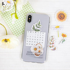 46 Pcs Mini Daisy and Sunflower Stickers Flower Decals for Scrapbook Water Bottle